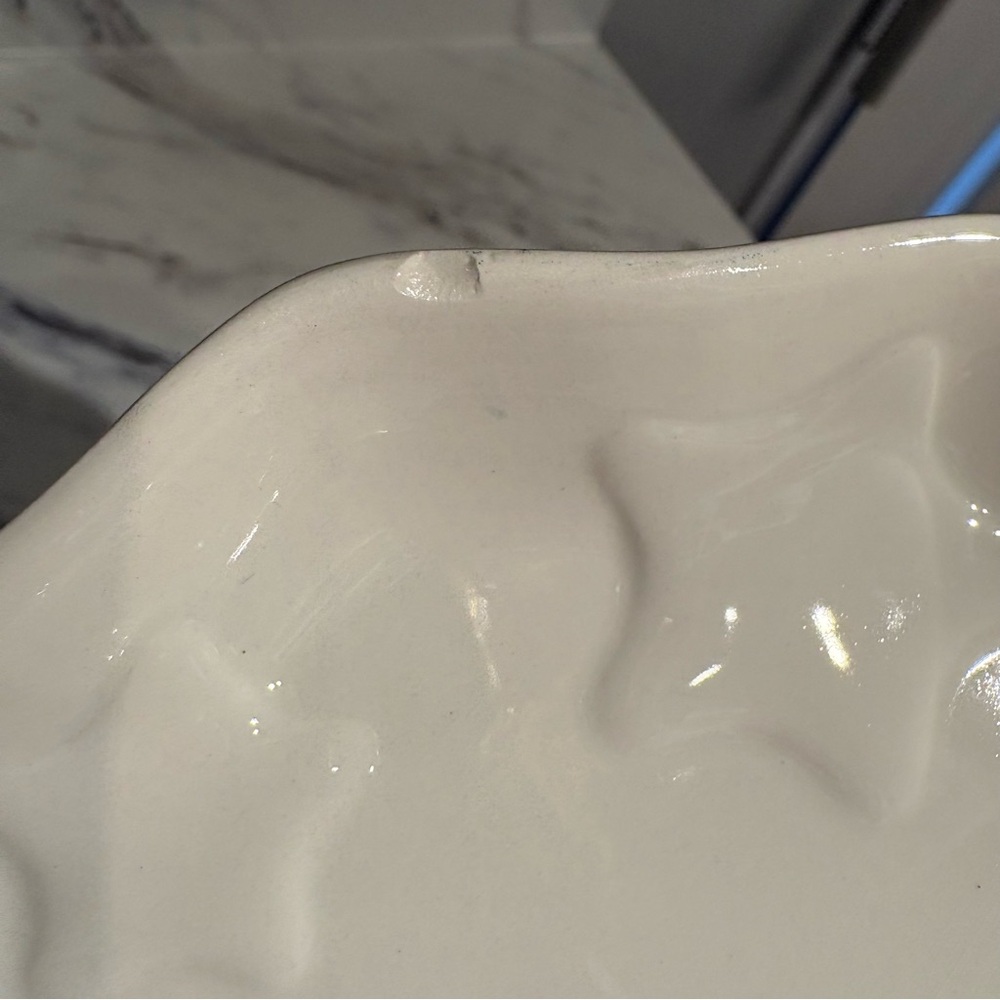 Princess House 3 Tier Christmas Tree Serving Tray white star embossed plates - Picture 15 of 15